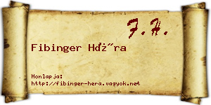Fibinger Héra névjegykártya